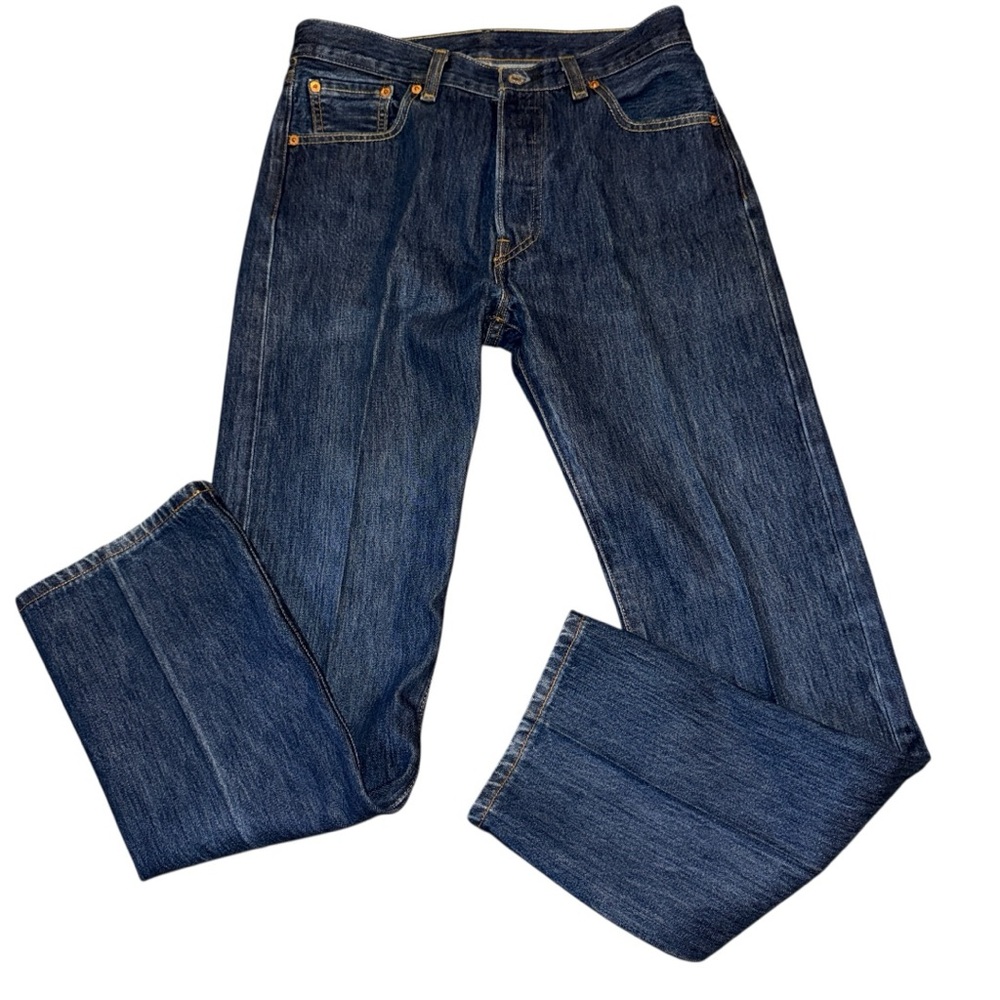 Levi’s 501 Button Fly Jeans 30x30 Dark Wash Classic Straight Fit Denim